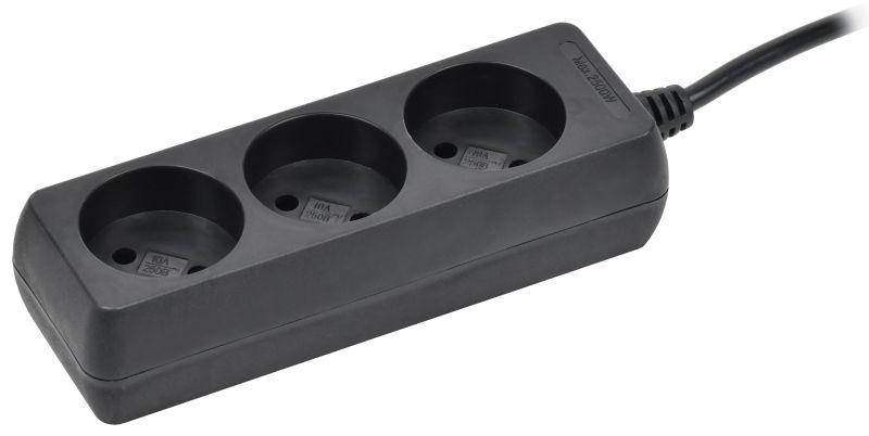 удлинитель 3х1.5м без заземл. 10а ip20 у3 250в пвс 2х0.75 черн. iek wyp10-06-03-01-k02 от BTSprom.by