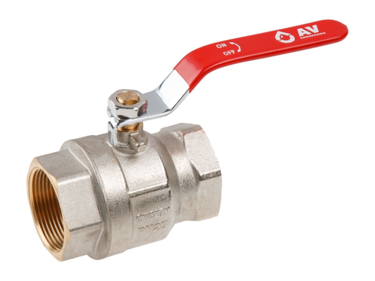 кран шаровый 1 1/2" вн.-вн. ручка pn25, av engineering (латунь, макс.  40 бар, макс.  110 °с) ave090112 от BTSprom.by