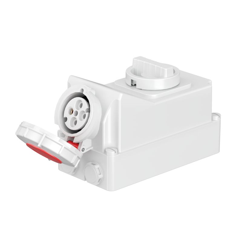 розетка настенная wis 32а 4п 3p+e 400в 3h ip67 с механич. блокировкой и боков. расположением разъема dkc wis346-032-40 от BTSprom.by