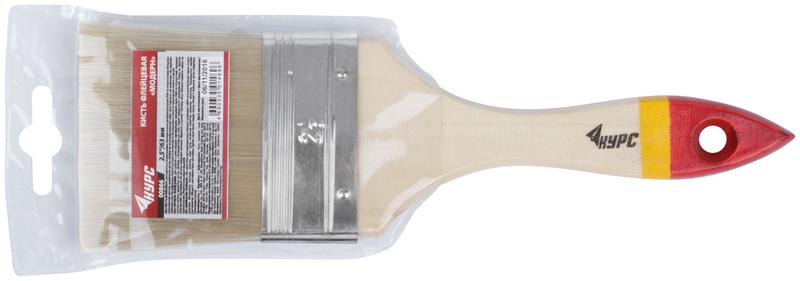  Кисть флейцевая "Модерн" 2.5дюйм (63мм) искусственная щетина деревянная ручка КУРС 00866 фото в каталоге от BTSprom.by