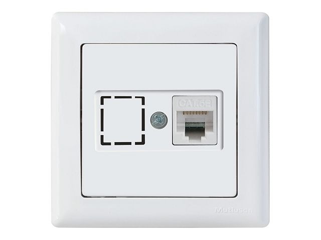 розетка компьютерная 1xrj45 (cat6, скрытая) белая, daria, mutlusan ((rj 45)   8-pin, соединения типа 568a или 568b) 2120 140 0101 от BTSprom.by