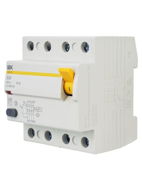Выключатель дифференциального тока (УЗО) 4п 50А 300мА тип AC ВД1-63 KARAT IEK MDV10-4-050-300 фото в каталоге от BTSprom.by  Выключатель дифференциального тока (УЗО) 4п 50А 300мА тип AC ВД1-63 KARAT IEK MDV10-4-050-300 фото в каталоге от BTSprom.by