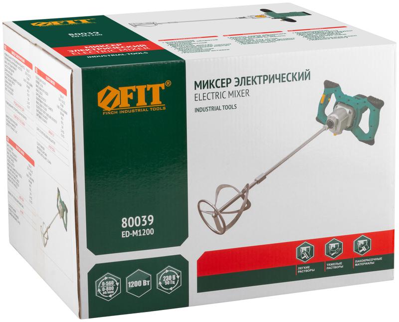 Миксер 1200Вт 0-580/0-800об/мин 50Нм 100л двухскоростной корпус метал. FIT 80039 фото в каталоге от BTSprom.by