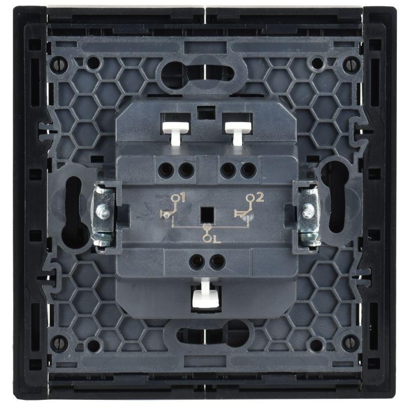  Выключатель жалюзи СП FORTE&PIANO 10А FP111 черн. IEK FP-V15-0-10-1-K02 фото в каталоге от BTSprom.by