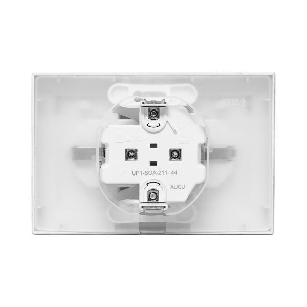  Розетка 2-м СП Эпика 16А IP44 с заземл. защ. шторки с рамкой с крышками механизм алюм. EKF UP1-SOA-211-44 фото в каталоге от BTSprom.by