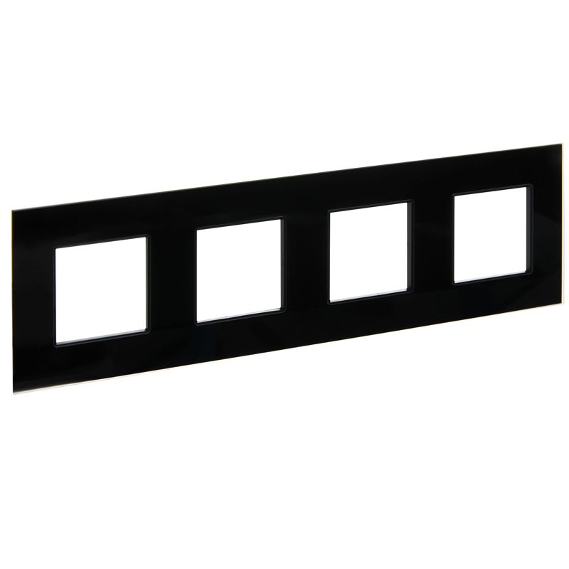 рамка 4-м skandy sk-f24bl стекло черн. iek sk-m42-g-k02 от BTSprom.by