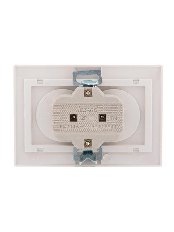  Розетка 2-м СП Mira 16А IP20 без заземл. со вставкой керамика свет. корич./жемчуж./бел. перламутр. LEZARD 701-3031-128 фото в каталоге от BTSprom.by