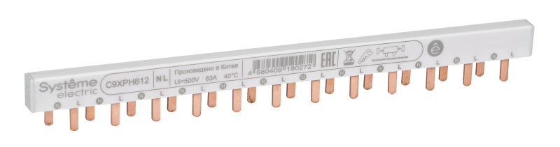 шинка гребенчатая 1p+n (nl1) 63а 12мод. 9мм se c9xph612 от BTSprom.by