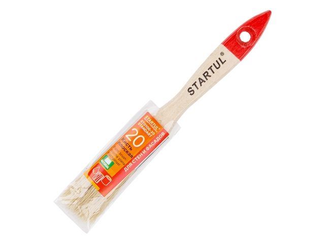 кисть плоская 3/4"-20мм startul standart+ (покраска стен и фасадов, флейцевая малярная, все типы лкм, удлиненная щетина, утолщенная рукоять) st0100-20 от BTSprom.by