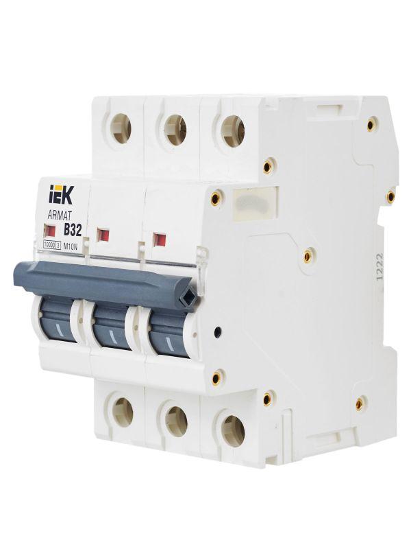  Выключатель автоматический модульный 3п B 32А M10N ARMAT IEK AR-M10N-3-B032 фото в каталоге от BTSprom.by