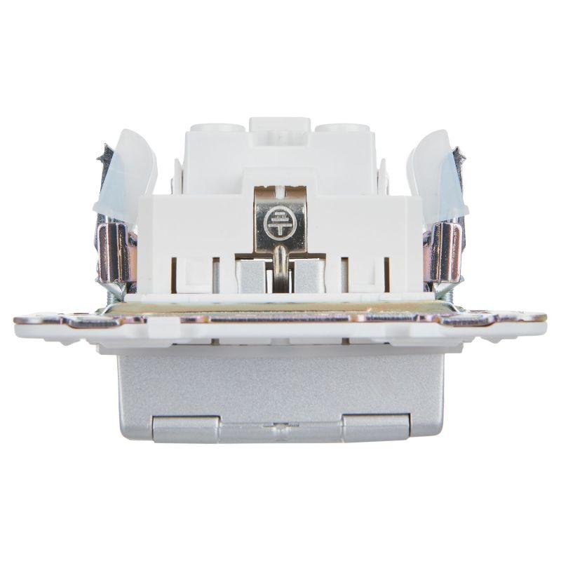  Розетка 1-м SKANDY 16А IP44 с заземл. защ. шторки с крышкой SK-R11S серебр. IEK SK-R16-16-44-K23 фото в каталоге от BTSprom.by