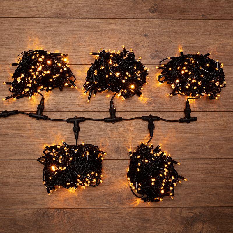 гирлянда светодиодная "led cliplight" 5 нитей х20м 665led желт. 50вт 24в ip65 эффект мерцания flashing бел. трансф. в компл. neon-night 323-601 от BTSprom.by
