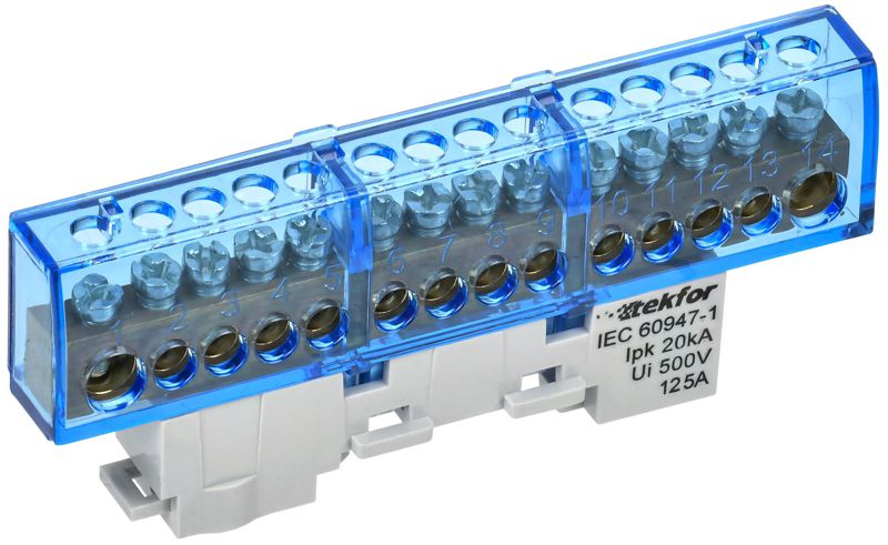 шина нулевая n изол. на универс. держ. 8х12-14-с tekfor iek tf-nn20-14-kl-k07 от BTSprom.by