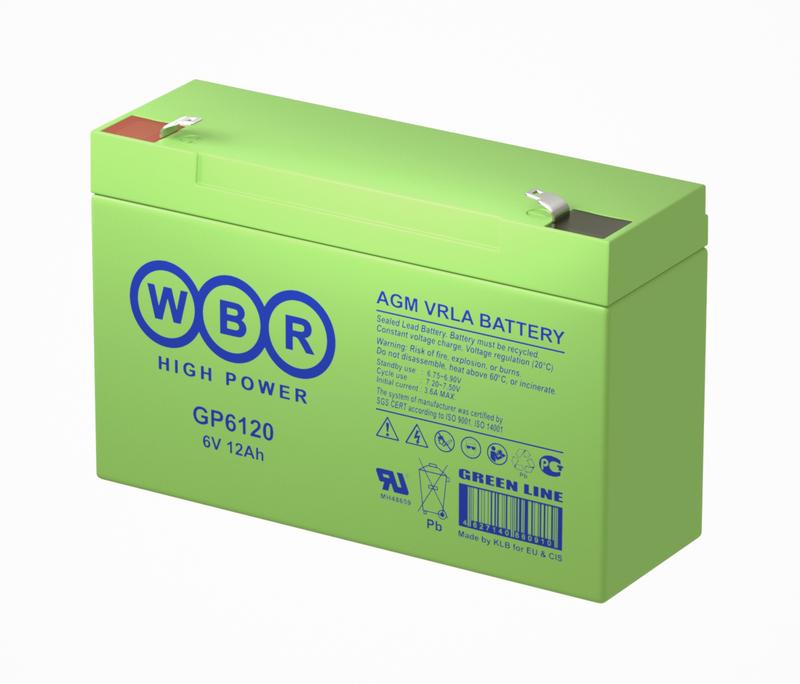 аккумулятор 6в 12а.ч wbr gp6120 wbr от BTSprom.by