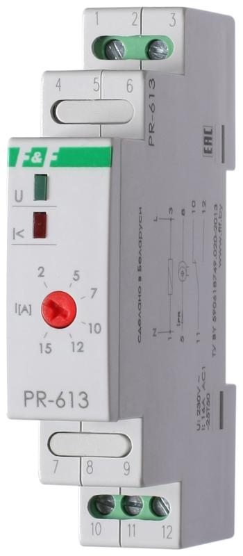 реле тока pr-613 (2-15а сквозной канал монтаж на din-рейке 35мм 230в ac 16а 1но ip20) f&f ea03.003.004 от BTSprom.by