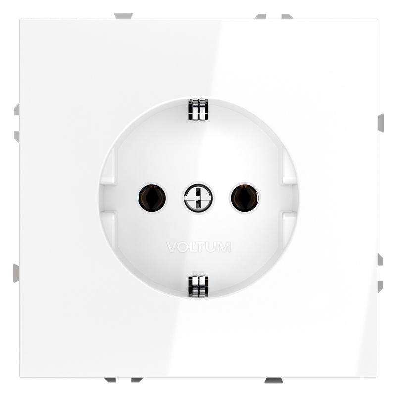розетка 1-м сп s70 16а с заземл. механизм бел. глянцевый voltum vls040101 от BTSprom.by