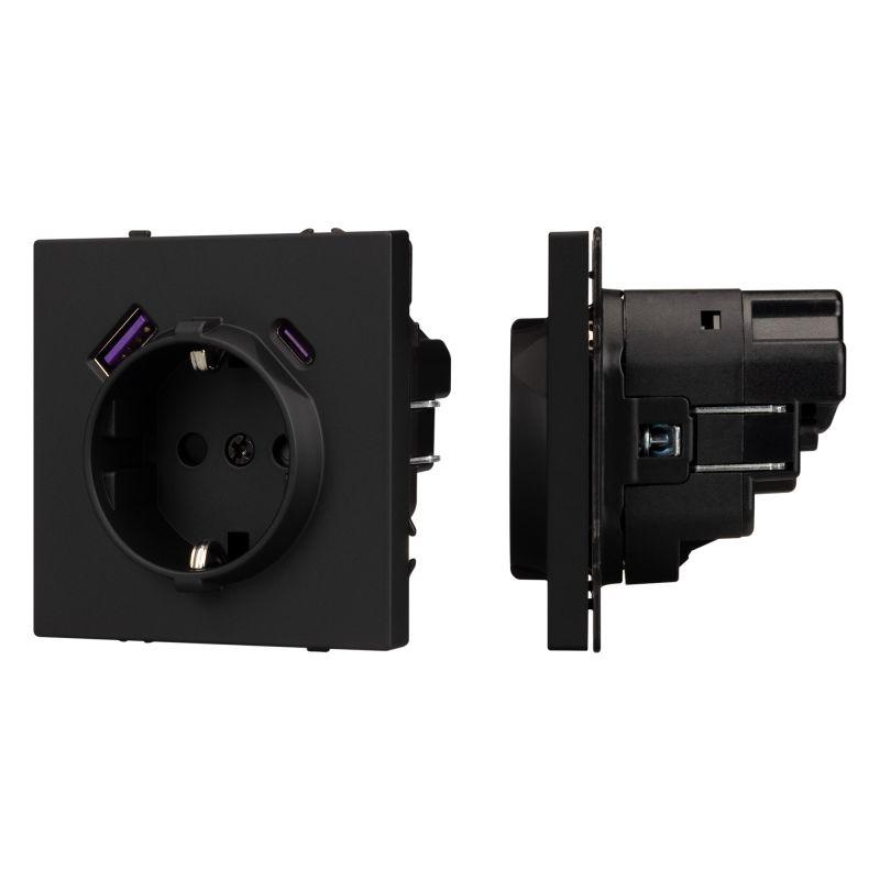 розетка зк arl nobe со шторками с usb тип а+с софт-тач черн. оникс sct-muac-sfpl-bk (250в 16а) arlight 054285(1) от BTSprom.by