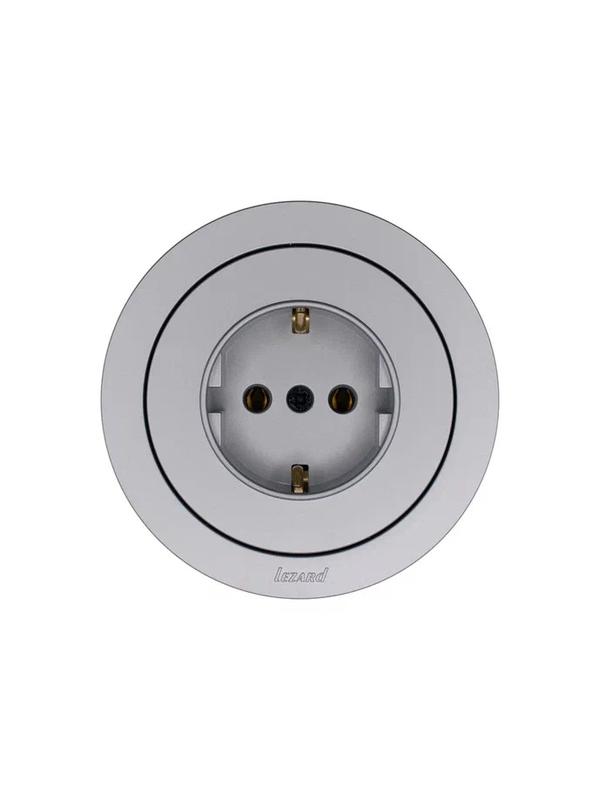  Розетка 1-м OSEN IP20 16А с заземл. ПБТ механизм сер. матов. LEZARD 743-7488-122B фото в каталоге от BTSprom.by