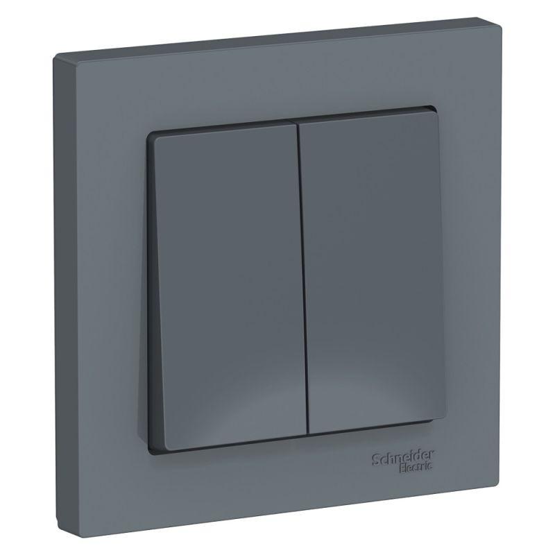 выключатель 2-кл. сп atlasdesign 10а ip20 (сх. 5) 10ax в сборе грифель se atn000752 от BTSprom.by