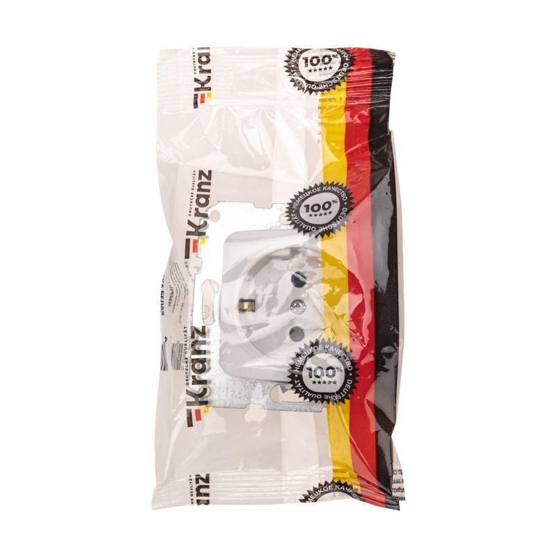  Розетка 1-м СП 16А DEA с заземл. защ. шторки механизм бел. Kranz KR-78-0212 фото в каталоге от BTSprom.by