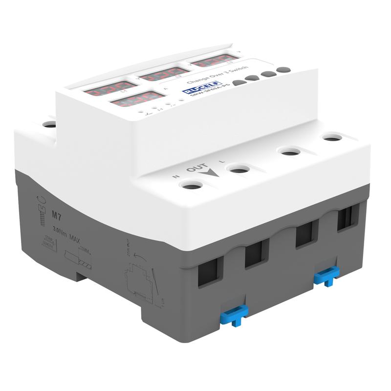  Реле напряжения с выбором фаз 3в1 с автоматическим переключателем RUCELF SRW-3F63A-PS фото в каталоге от BTSprom.by