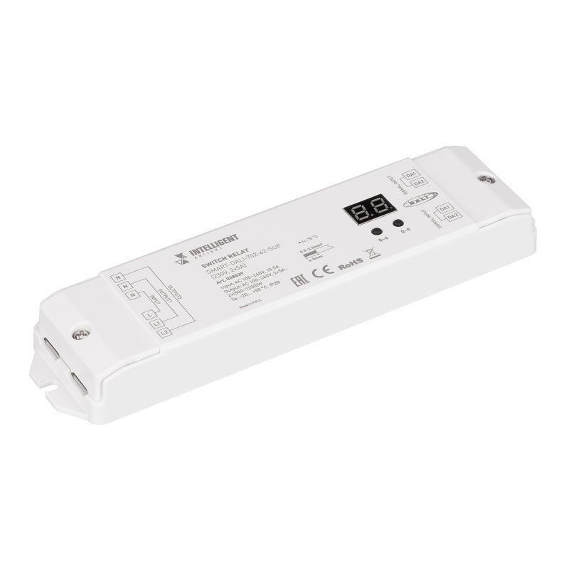 модуль релейный smart-dali-702-62-suf (230в 2х5а) ip20 пластик intelligent arlight 038539 от BTSprom.by