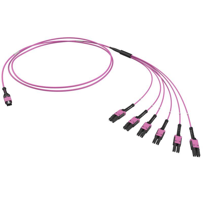 сборка оптическая разветвительная 12ов 50/125 om4 1xmtp pro(12)/6хlc duplex uniboot 2м (предустановленная конфигурация: mtp male тип полярности - прямая (tx-->rx) dkc rnfml12402 от BTSprom.by