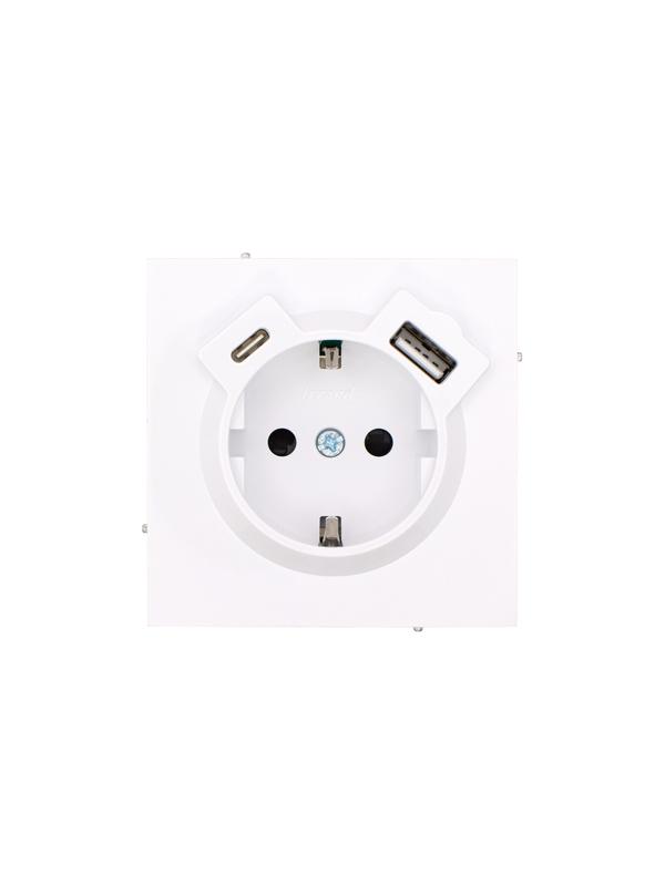 розетка 1-м сп estet 16а ip20 + usb type a + type c с заземл. механизм бел. lezard 745-0288-181tc от BTSprom.by