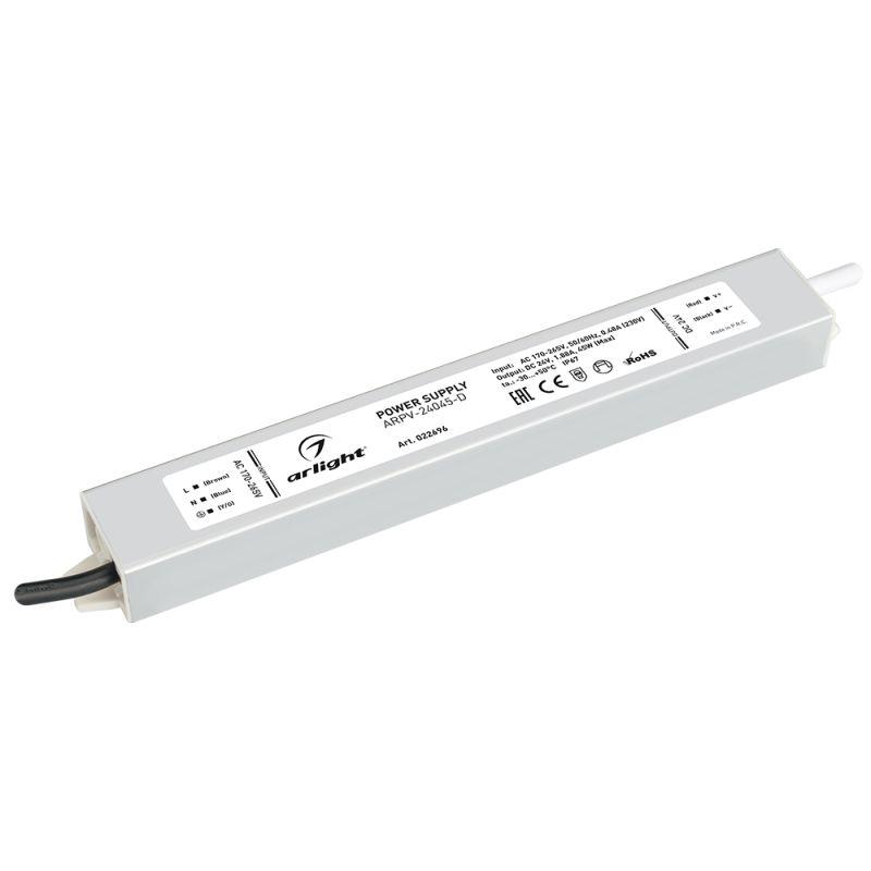 блок питания arpv-24045-d 24в 1.9а 45вт ip67 метал. 3 года arlight 022696 от BTSprom.by