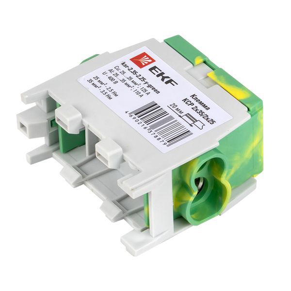  Клемма распределительная КСР с двойн. винтом 2х35/2х25 желт./зел. PROxima EKF ksr-2.35-2.25-y-green фото в каталоге от BTSprom.by