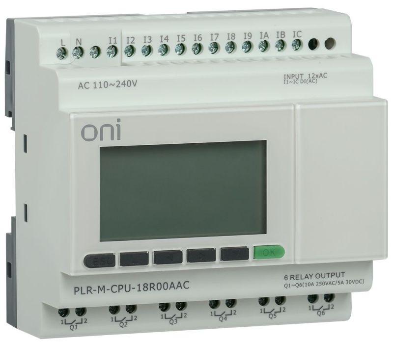 контроллер программируемый логический (микро плк) plr-m. cpu di12/do06 220в ac oni plr-m-cpu-18r00aac от BTSprom.by