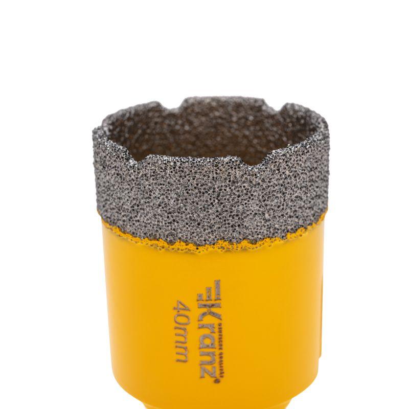  Коронка алмазная профессиональная по керамограниту и железобетону М14 вакуумное спекание 40мм для УШМ Kranz KR-92-1019 фото в каталоге от BTSprom.by