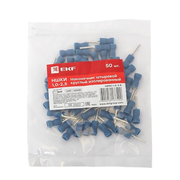  Наконечник штыревой круглый изолированный НШКИ 1.0-2.5 (уп.50шт) EKF nshki-1.0-2.5 фото в каталоге от BTSprom.by