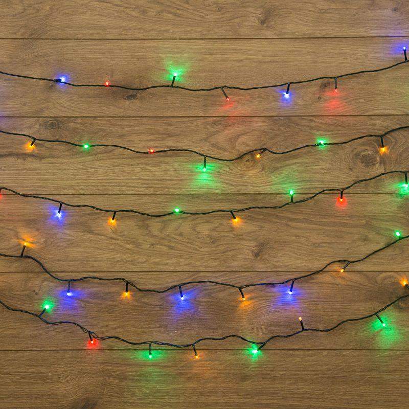 гирлянда светодиодная "твинкл лайт" 15м 120led мультиколор 6.9вт 220-240в ip20 с контроллером провод пвх темн. зел. neon-night 303-059 от BTSprom.by