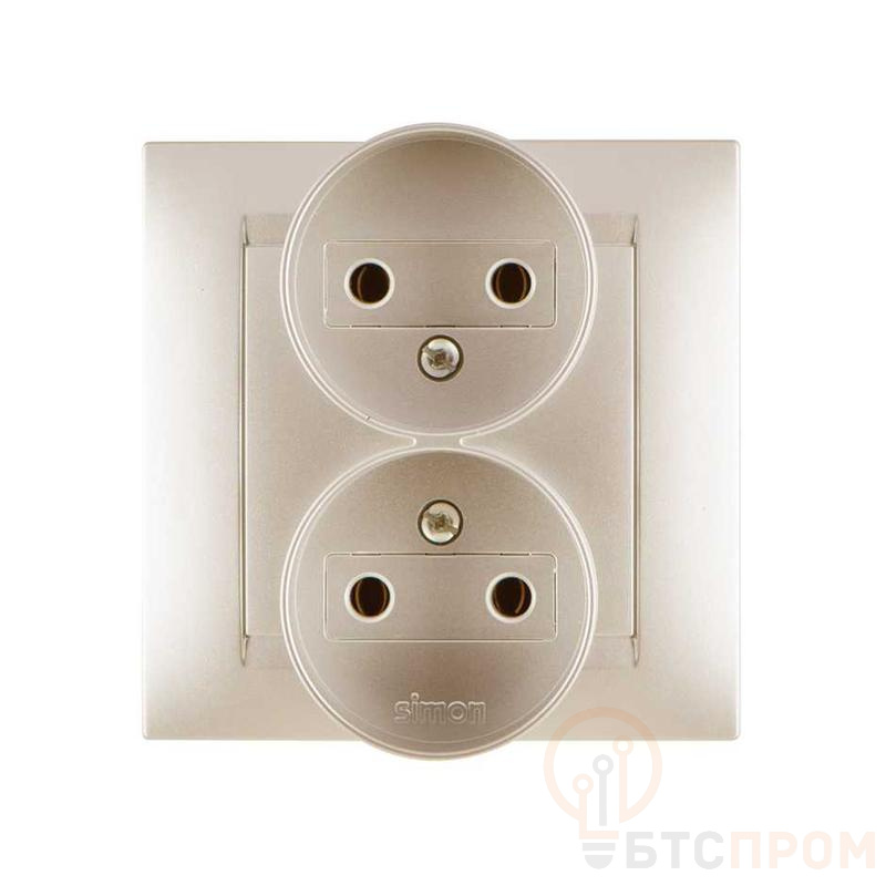 Розетка 2-м СП Simon15 16А IP20 250В без заземл. винт. клеммы шампань Simon 1590457-034 фото в каталоге от BTSprom.by  Розетка 2-м СП Simon15 16А IP20 250В без заземл. винт. клеммы шампань Simon 1590457-034 фото в каталоге от BTSprom.by
