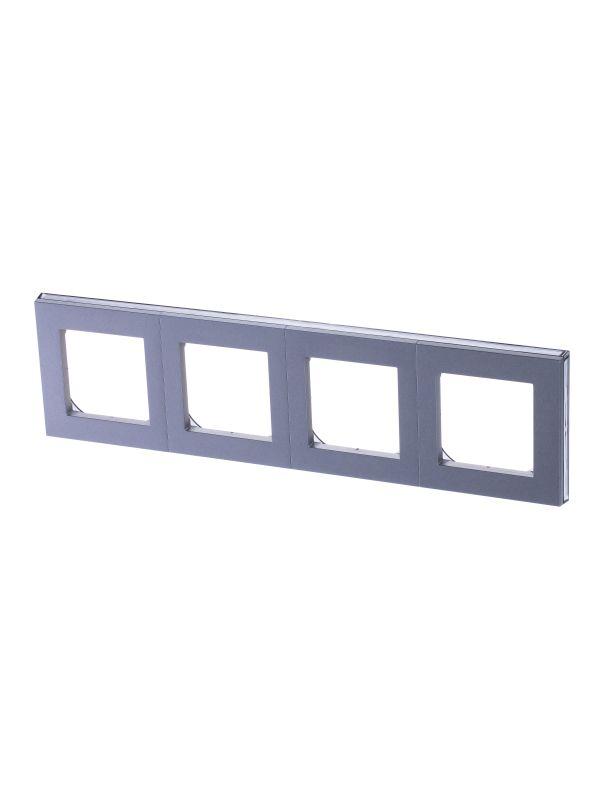 рамка levit 4п серебр./дым. черн. abb 2chh015040a6070 от BTSprom.by