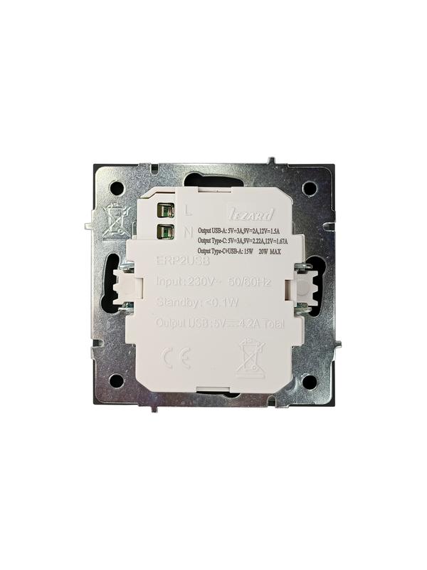  Розетка Type-C+ USB разъем СП ZIMA IP20 черн. бархат LEZARD 704-4288-192TC фото в каталоге от BTSprom.by