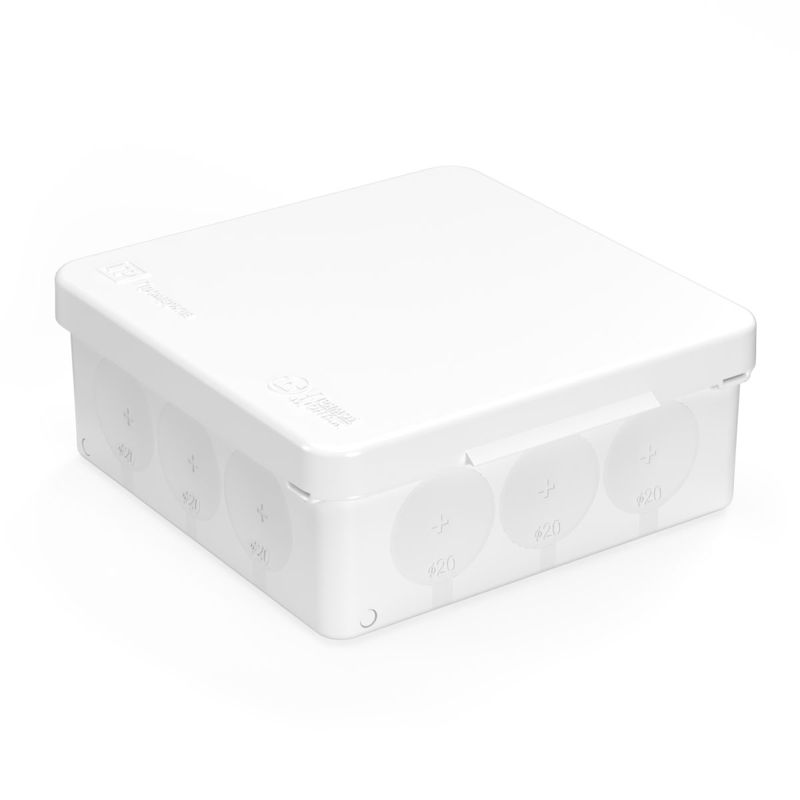 коробка распределительная оп 100х100х40 двухкомпонентн. безгалоген. (hf) для прямого монтажа бел. (уп.8шт) промрукав 60-0303-9003м от BTSprom.by