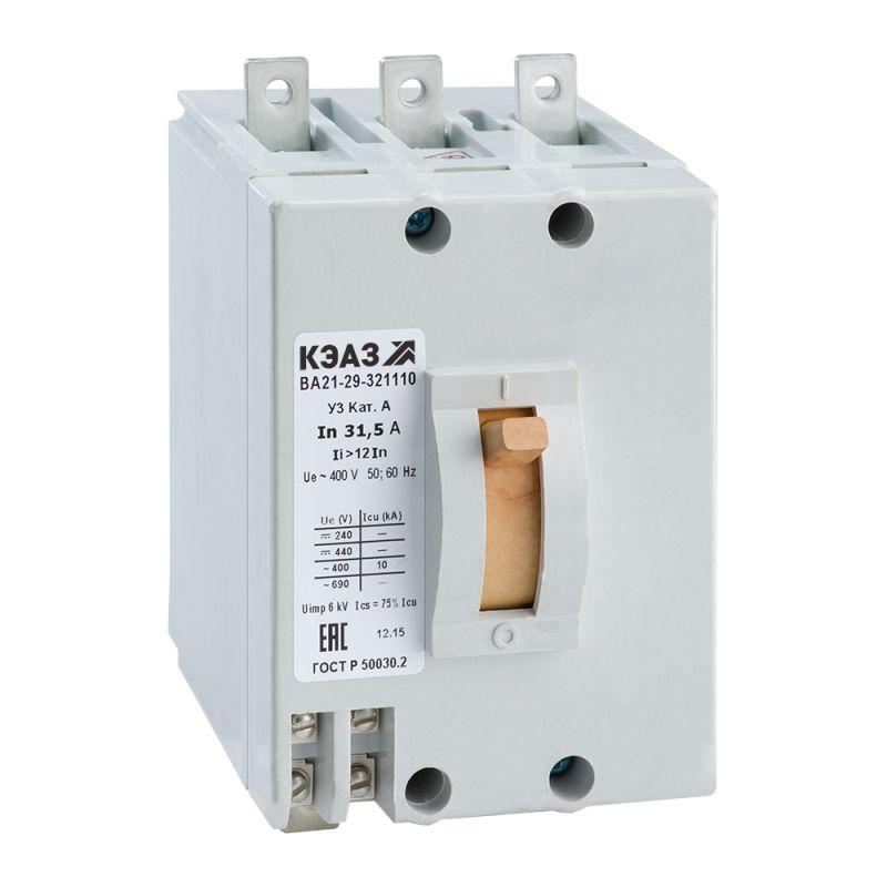 выключатель автоматический 3п 12.5а 12iн 10ка ва21-29-321110 у3 400в ac крепл. за панелью кэаз 101430 от BTSprom.by
