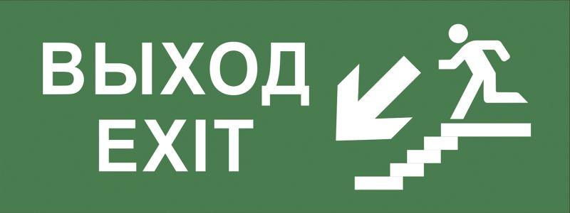 этикетка самоклеящаяся 200х60мм "выход/лестница вниз/фигура" dpa/dba info-dba-013 эра б0048465 от BTSprom.by
