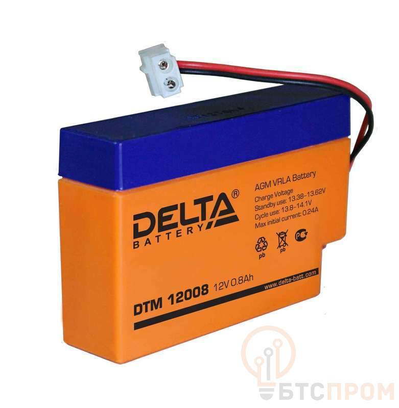  Аккумулятор UPS 12В 0.8А.ч Delta DTM 12008 фото в каталоге от BTSprom.by