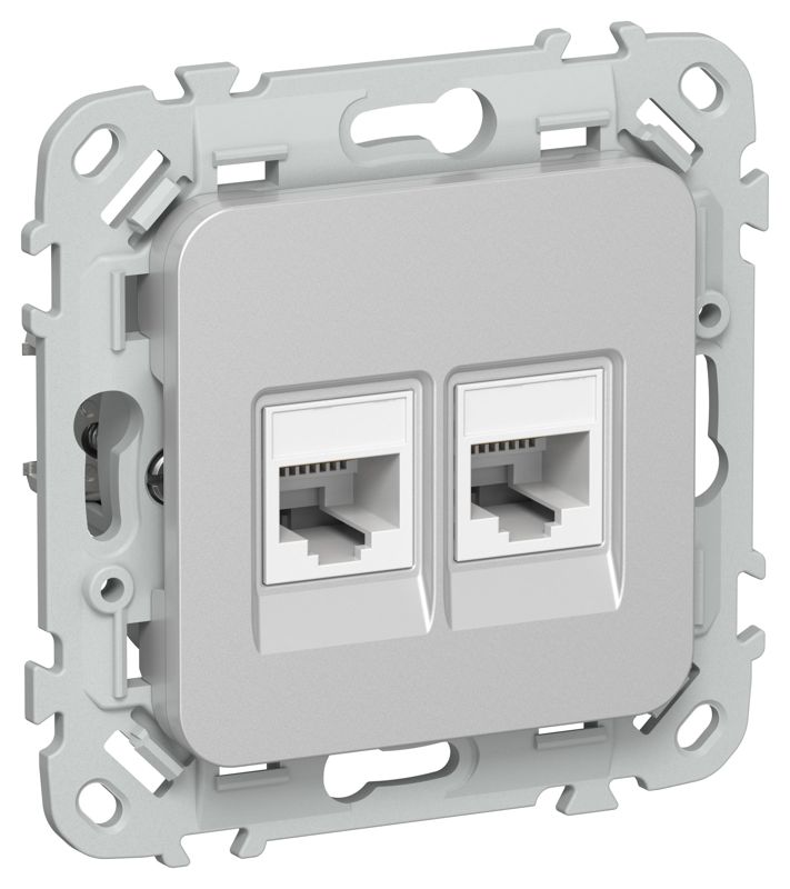 розетка 2-м сп flite ркт5е/3-2-0-фла rj45/rj11 кат.5e/3 utp механизм алюм. iek fi-kt22-1-k47 от BTSprom.by