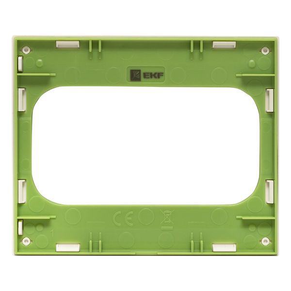  Рамка для розетки 2-м Стокгольм бел. с линией цвета зел. PROxima EKF EYM-G-302-20 фото в каталоге от BTSprom.by