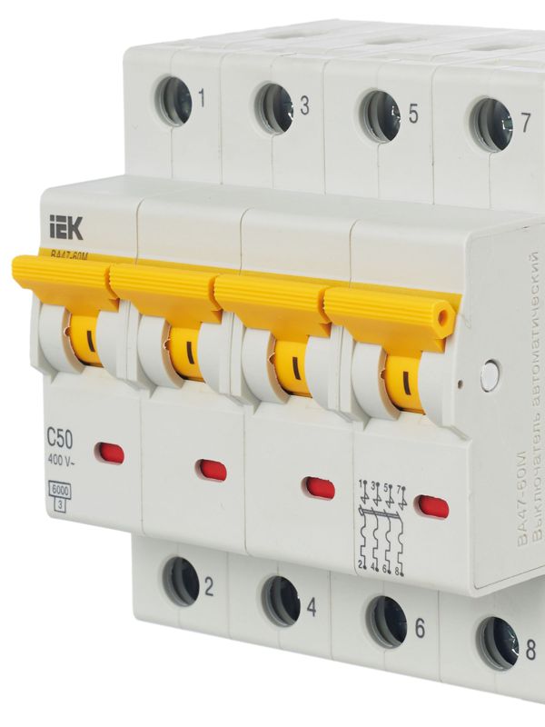  Выключатель автоматический модульный 4п C 50А 6кА ВА47-60M KARAT IEK MVA31-4-050-C фото в каталоге от BTSprom.by