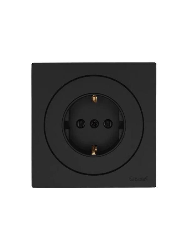  Розетка 1-м OSEN IP20 16А с защ. шторками ПБТ механизм черн. бархат LEZARD 743-4288-124B фото в каталоге от BTSprom.by