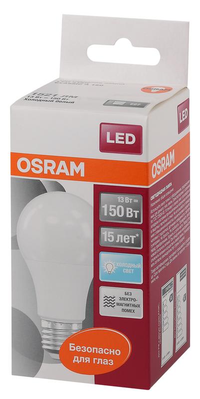 лампа светодиодная led star classic a 150 13w/840 13вт грушевидная матовая 4000к нейтр. бел. e27 1521лм 220-240в пластик. osram 4058075057043 от BTSprom.by