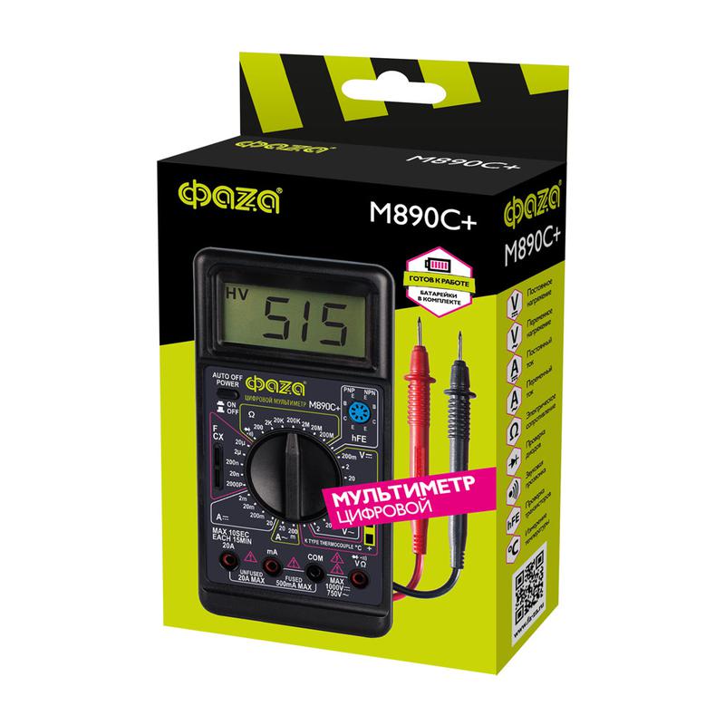  Мультиметр цифровой M890C+ ФАZА 5008816 фото в каталоге от BTSprom.by