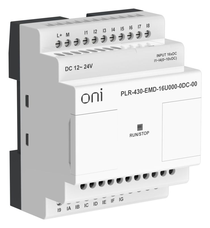  Модуль расширения входов выходов ПЛК 430 12 DI 4 UI (0-10В/DI) 24В DC ONI PLR-430-EMD-16U000-0DC-00 фото в каталоге от BTSprom.by