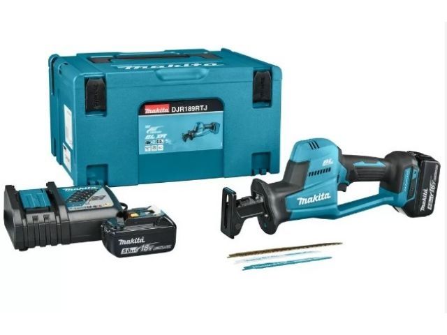 аккум. сабельная пила makita lxt djr189rtj в кейсе (18.0 в, 2 акк., 5.0 а/ч, li-ion, дерево до 255 мм, металл до 130 мм) djr189rtj от BTSprom.by