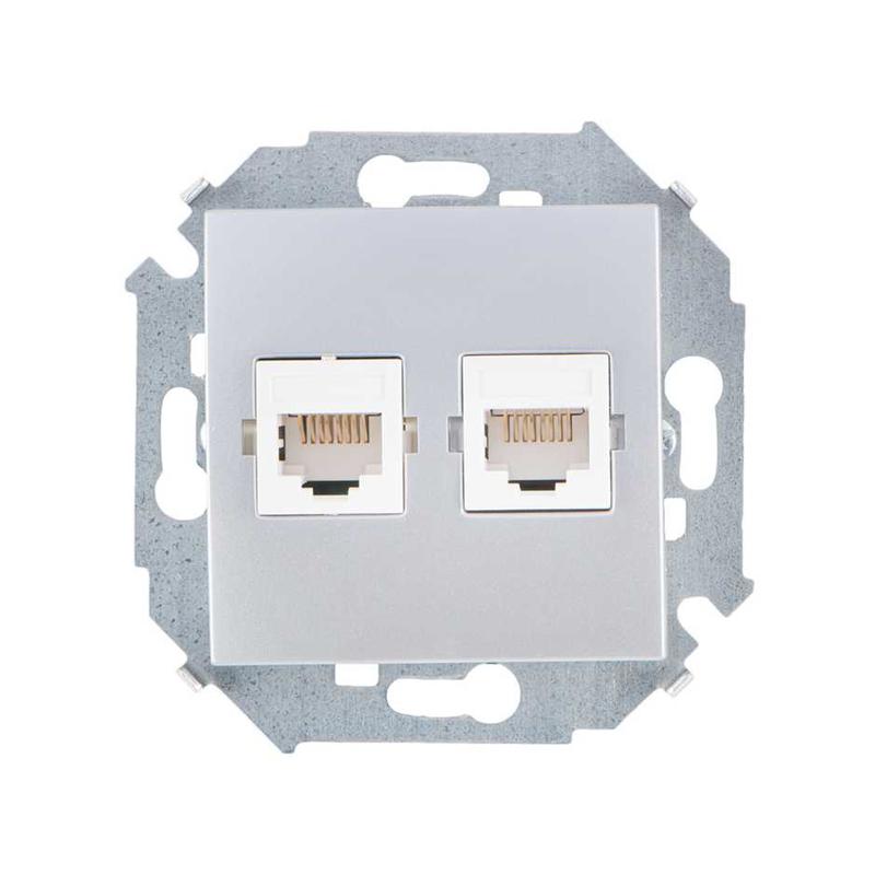 розетка компьютерная 2-м сп simon 15 rj45 кат.5e systimax механизм алюм. simon 1591593-033 от BTSprom.by